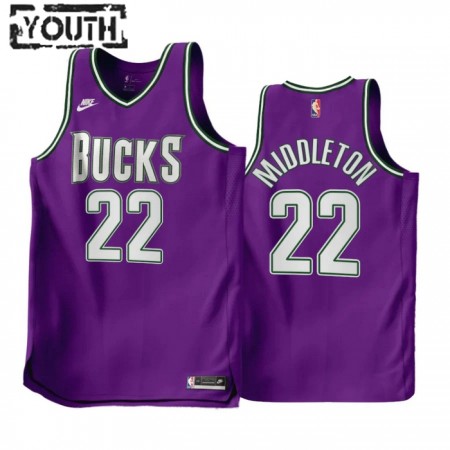 Dres Milwaukee Bucks Khris Middleton 22 purple Nike 2022-23 Classic Edition Swingman - Dječji